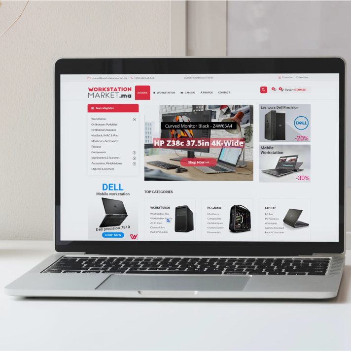 Site Web E-Commerce – Workstationmarket.Ma